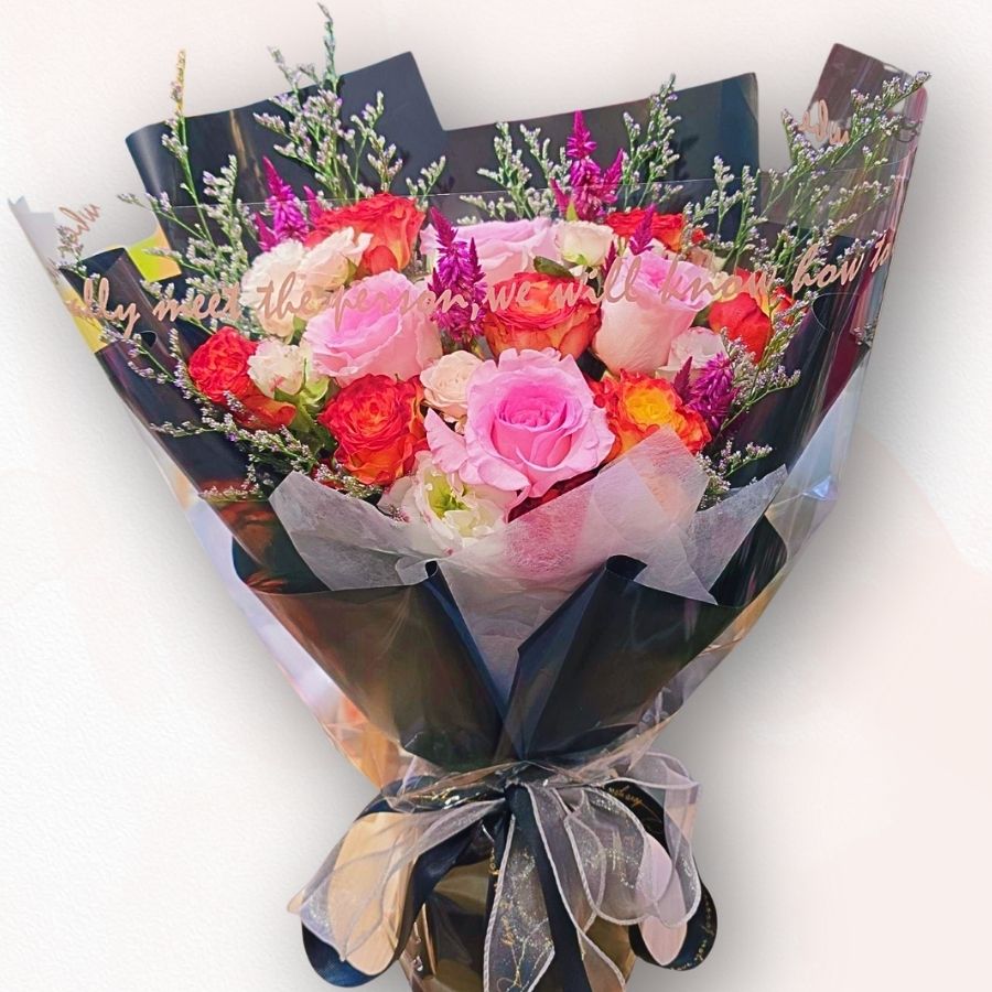 雙色玫瑰花束 F131|Bicolor Rose Bouquet|大富貴花店 Rich Garden