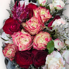 暗紅漸層玫瑰花束 F071|Dark Rose Gradient Bouquet|大富貴花店 Rich Garden