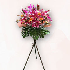 深粉百合 × 粉橙祝賀花牌 B009|Grand Opening Flower Stand|大富貴花店 Rich Garden