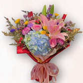 繽紛繡球百合花束 F112|Hydrangea Lily Mixed Flower Bouquet|大富貴花店 Rich Garden