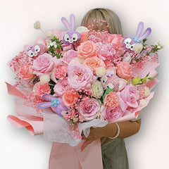 粉紅童話系花束 F127|Pink Fantasy Bouquet|大富貴花店 Rich Garden