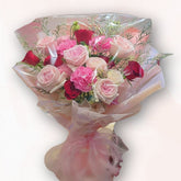 紅粉絲情花束 F110|Pink & Red Romance Bouquet|大富貴花店 Rich Garden