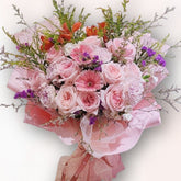 粉紅素雅花束 F142|Pink Romantic Flower Bouquet|大富貴花店 Rich Garden