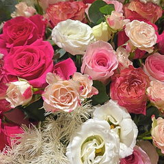 粉紅系玫瑰花束 F120|Pink Rose Garden Bouquet|大富貴花店 Rich Garden