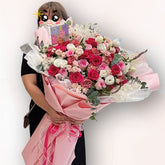粉紅系玫瑰花束 F120|Pink Rose Garden Bouquet|大富貴花店 Rich Garden