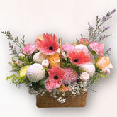 粉紅春日花籃 TB008|Pink Spring Floral Basket|大富貴花店 Rich Garden