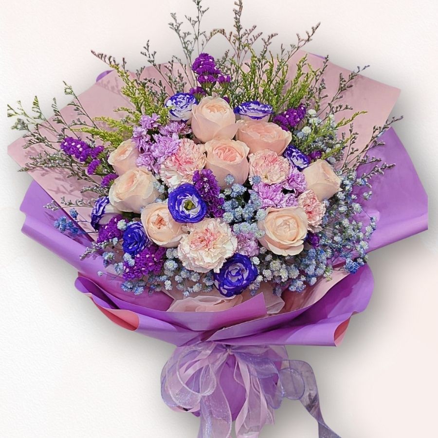 紫調星空花束 F140|Purple Galaxy Bouquet|大富貴花店 Rich Garden