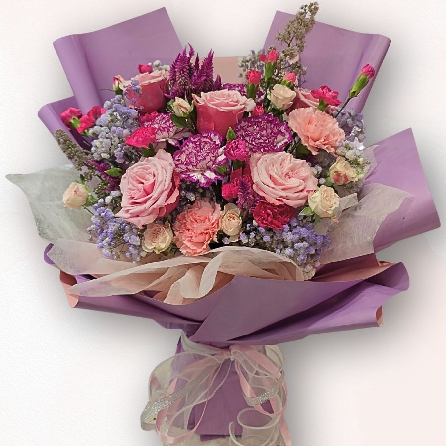 紫調浪漫花束 F074|Purple Romance Flower Bouquet|大富貴花店 Rich Garden