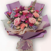 紫調浪漫花束 F074|Purple Romance Flower Bouquet|大富貴花店 Rich Garden