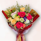 紅玫瑰混色花束 red Mixed Rose Bouquet F037|大富貴花店 Rich Garden