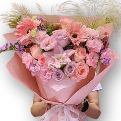 柔粉玫瑰紫調花束 F139|Soft Pink Purple Rose Bouquet|大富貴花園 Rich Garden
