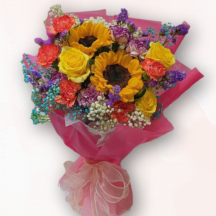 向日葵混色花束 F102|Sunflower Mixed Flower Bouquet|大富貴花店 Rich Garden