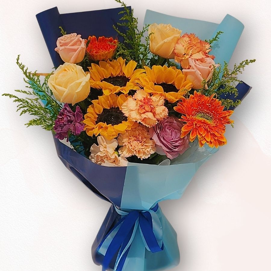 向日葵混色花束 F088|Sunflower Mixed Bouquet|大富貴花店 Rich Garden
