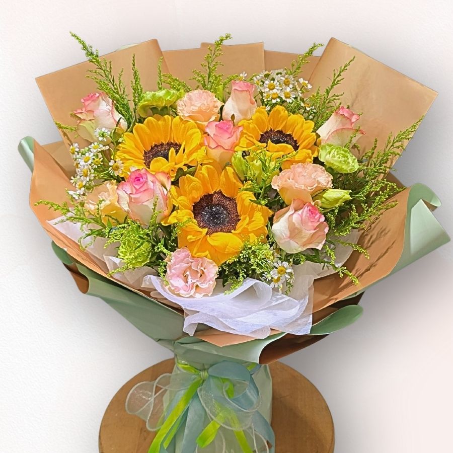 向日葵混色花束 F119|Sunflower Mixed Flower Bouquet|大富貴花店 Rich Garden