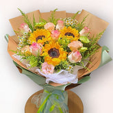 向日葵混色花束 F119|Sunflower Mixed Flower Bouquet|大富貴花店 Rich Garden
