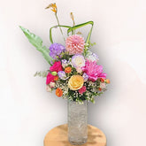 繽紛花藝玻璃花瓶擺設 G002|Vibrant Vase Flower Arrangement|大富貴花店 Rich Garden