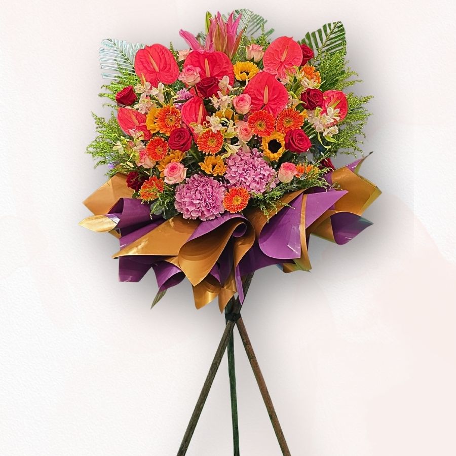 B016 紅掌開張花牌｜Anthurium Grand Opening Stand｜大富貴花店 Rich Garden