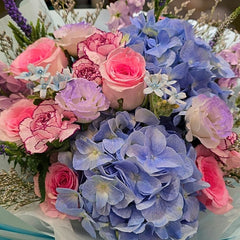 藍紫清新繡球花束 F118｜Blue Purple Hydrangea Bouquet｜大富貴花店 Rich Garden