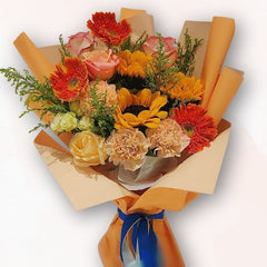 橙色向日葵花束 F087｜Sunflower × Gerbera × Carnation｜大富貴花店 Rich Garden
