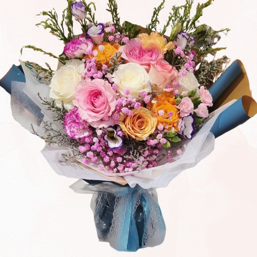 粉彩花束 F052｜Pastel Bloom Bouquet｜大富貴花店 Rich Garden
