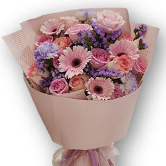 粉紫非洲菊花束 F171｜Pink & Lavender Gerbera Bouquet｜大富貴花店 Rich Garden
