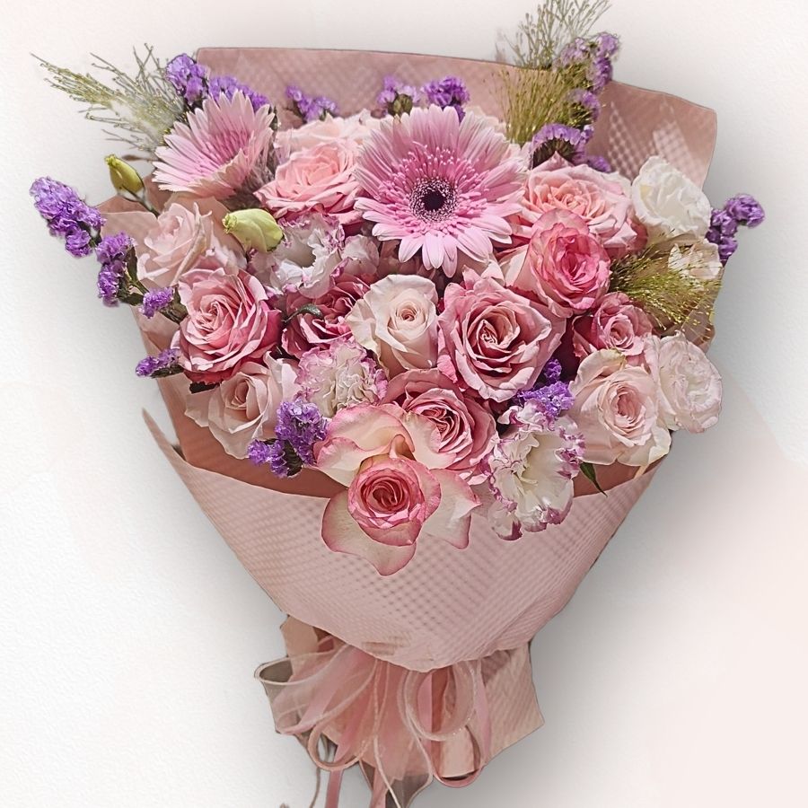 粉紫玫瑰花束 F073｜Pink Purple Rose Bouquet｜大富貴花店 Rich Garden

