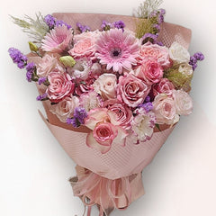粉紫玫瑰花束 F073｜Pink Purple Rose Bouquet｜大富貴花店 Rich Garden
