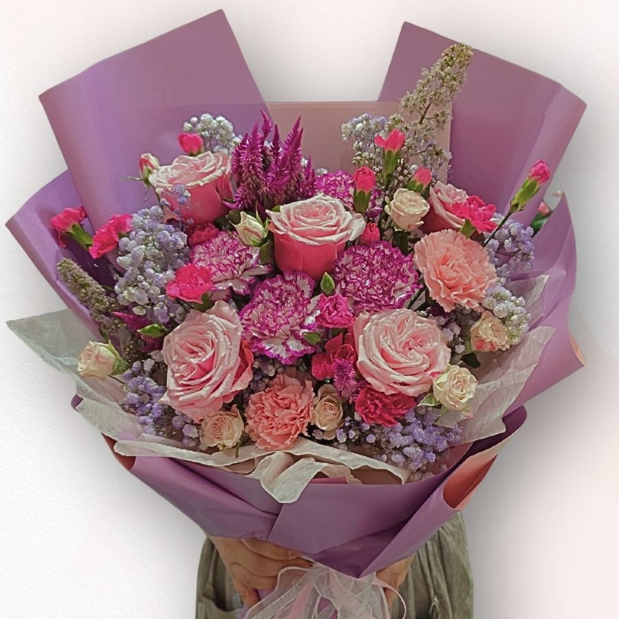 紫調浪漫花束 F074｜Purple Romance Flower Bouquet｜大富貴花店 Rich Garden
