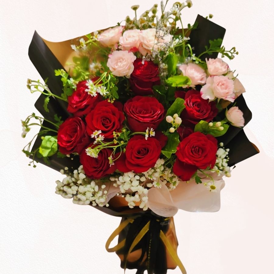 紅粉玫瑰花束 F070｜Red Pink Rose Bouquet｜大富貴花店 Rich Garden
