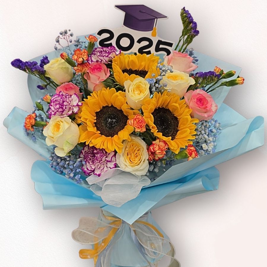 向日葵畢業花束 F115｜Sunflower Graduation Bouquet｜大富貴花店 Rich Garden