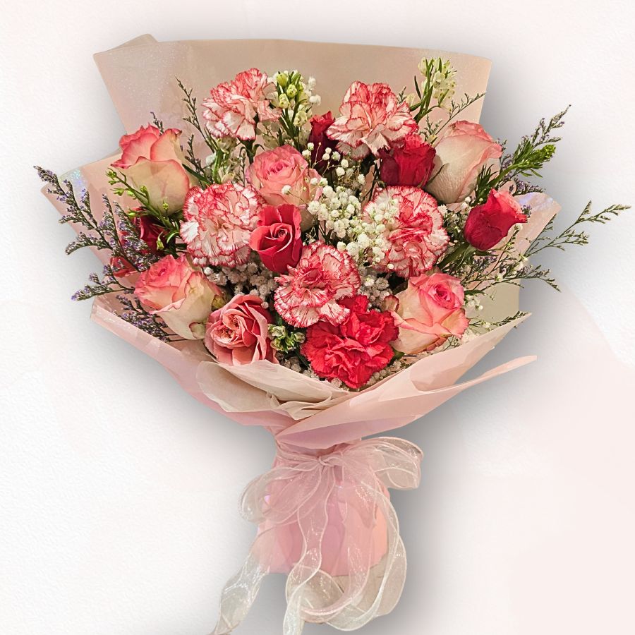 雙色玫瑰花束 F053｜Two-Tone Rose Bouquet｜大富貴花店 Rich Garden
